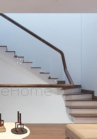 Mẫu cầu thang gỗ kính tại biệt thự VinHome Thăng Long 